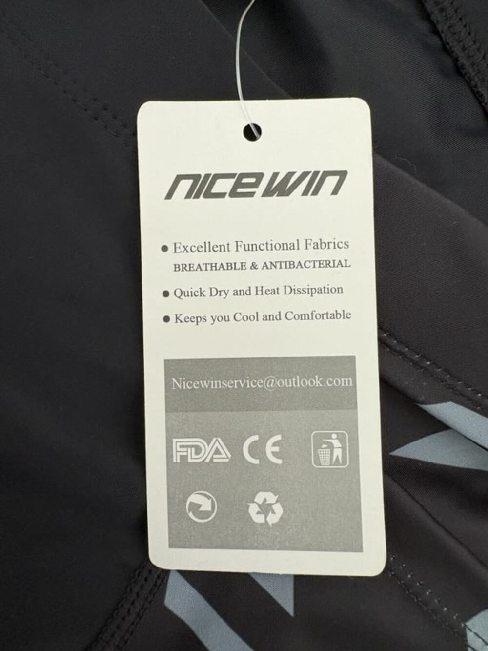 NiceWin Padded Cycling Shorts Mens XL Black NWT Zipper Pocket - Picture 3 of 8